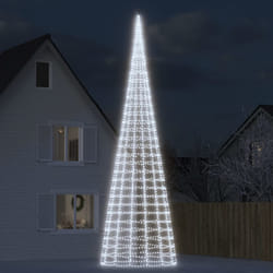 vidaXL Sapin de Noël à LED sur mât de drapeau 3000 LED blanc 800 cm