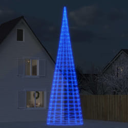 vidaXL Sapin de Noël à LED sur mât de drapeau 3000 LED bleu 800 cm