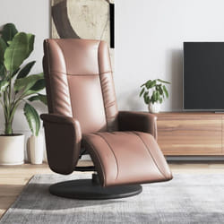 Fauteuil inclinable avec repose-pieds marron similicuir vidaXL