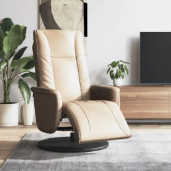 vidaXL Fauteuil inclinable avec repose-pieds - Cappuccino