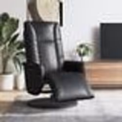 vidaXL Fauteuil inclinable avec repose-pieds noir similicuir