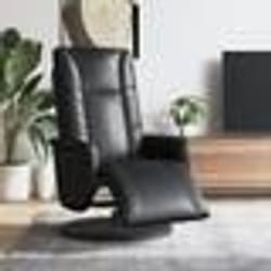 vidaXL Fauteuil inclinable avec repose-pieds noir similicuir