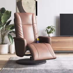 vidaXL Fauteuil inclinable de massage repose-pieds marron similicuir 356514
