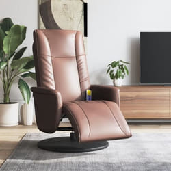 vidaXL Fauteuil inclinable de massage repose-pieds marron similicuir 356514