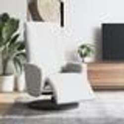 vidaXL Fauteuil inclinable de massage repose-pieds blanc similicuir 356518