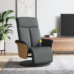 Vidaxl - Fauteuil inclinable de massage et repose-pieds gris foncé tissu