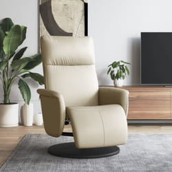 Fauteuil inclinable avec repose-pieds crème similicuir Vidaxl