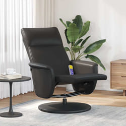 Vidaxl - Fauteuil inclinable de massage repose-pieds noir similicuir