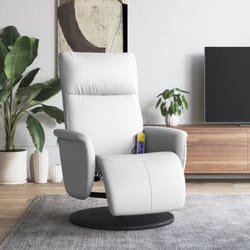 Vidaxl - Fauteuil inclinable de massage repose-pieds blanc similicuir