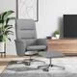 vidaXL Fauteuil inclinable avec repose-pied gris clair tissu
