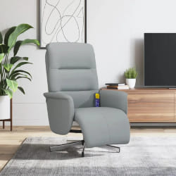 vidaXL Fauteuil Inclinable Massage & Repose-pieds Gris Clair