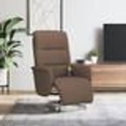 vidaXL Fauteuil inclinable de massage avec repose-pieds marron tissu