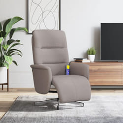 Vidaxl - Fauteuil inclinable de massage avec repose-pieds taupe tissu