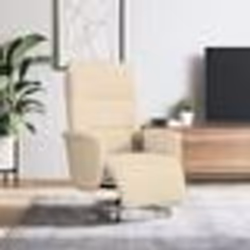 vidaXL Fauteuil inclinable de massage avec repose-pieds crème tissu