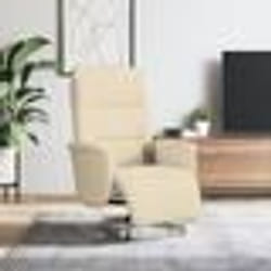 vidaXL Fauteuil inclinable de massage avec repose-pieds crème tissu
