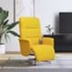 vidaXL Fauteuil inclinable de massage repose-pieds jaune clair tissu