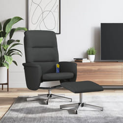 Vidaxl - Fauteuil de massage inclinable avec repose-pied noir tissu