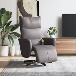 Vidaxl - Fauteuil inclinable de massage repose pieds gris similicuir