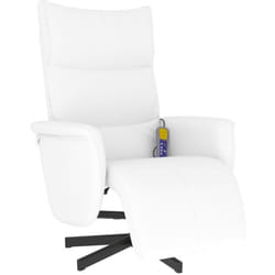 Fauteuil inclinable de massage repose-pieds blanc similicuir Vidaxl