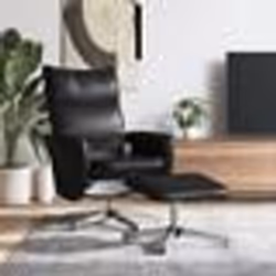 vidaXL Fauteuil inclinable de massage avec repose-pied noir similicuir