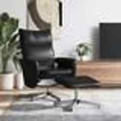 vidaXL Fauteuil inclinable de massage avec repose-pied noir similicuir