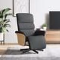 vidaXL Fauteuil inclinable avec repose-pieds gris foncé tissu