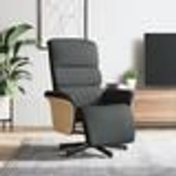 vidaXL Fauteuil inclinable avec repose-pieds gris foncé tissu