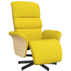 Fauteuil inclinable avec repose-pieds jaune clair tissu Vidaxl