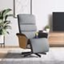 vidaXL Fauteuil inclinable de massage et repose-pieds gris clair tissu