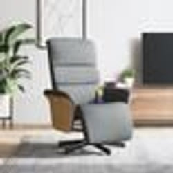vidaXL Fauteuil inclinable de massage et repose-pieds gris clair tissu