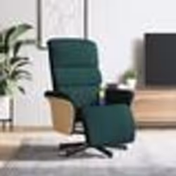 vidaXL Fauteuil inclinable de massage et repose-pieds vert foncé tissu