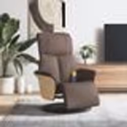 vidaXL Fauteuil inclinable de massage repose-pieds marron similicuir