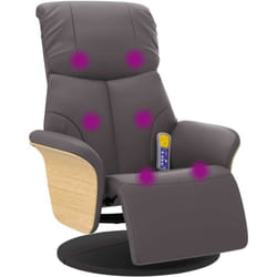 vidaXL Fauteuil inclinable de massage repose-pieds gris similicuir