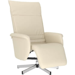 Fauteuil inclinable avec repose-pieds crème similicuir Vidaxl