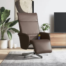 vidaXL Fauteuil Massage Marron Similicuir