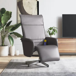 Vidaxl de massage repose-pieds - Gris Similicuir