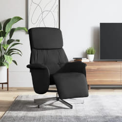VidaXL Fauteuil inclinable avec repose-pieds - Noir