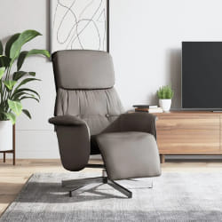 vidaXL Fauteuil inclinable avec repose-pieds taupe tissu
