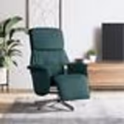 vidaXL Fauteuil inclinable de massage et repose-pieds vert foncé tissu