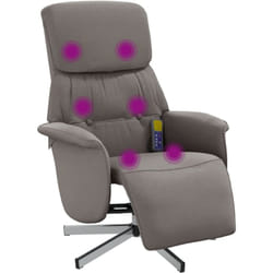 Vidaxl - Fauteuil inclinable de massage avec repose-pieds taupe tissu