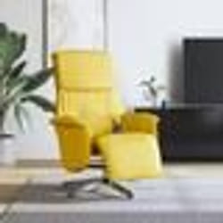 vidaXL Fauteuil inclinable de massage repose-pieds jaune clair tissu