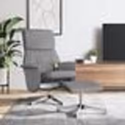 vidaXL Fauteuil inclinable de massage et repose-pied gris clair tissu