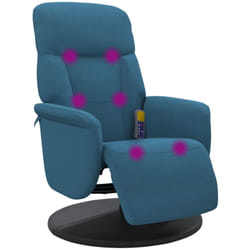 Vidaxl - Fauteuil inclinable de massage avec repose-pied bleu velours