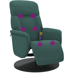 Vidaxl - Fauteuil inclinable de massage repose-pied vert foncé velours