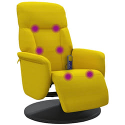 Vidaxl - Fauteuil inclinable de massage avec repose-pied jaune velours