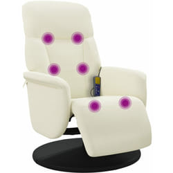 Vidaxl - Fauteuil inclinable de massage avec repose-pieds crème velours