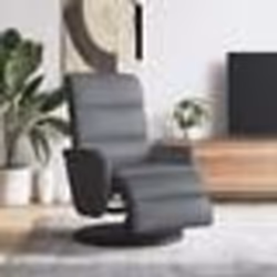 vidaXL Fauteuil inclinable avec repose-pieds gris similicuir
