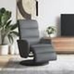 vidaXL Fauteuil inclinable avec repose-pieds gris similicuir