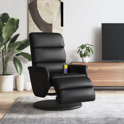 Vidaxl - Fauteuil inclinable de massage repose-pieds noir similicuir