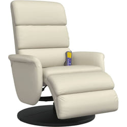 Vidaxl - Fauteuil inclinable de massage et repose-pieds crème similicuir